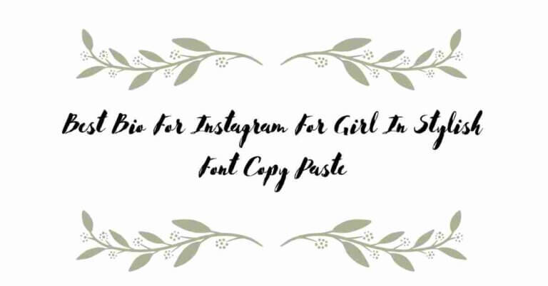 Best Bio For Instagram For Girl In Stylish Font Copy Paste