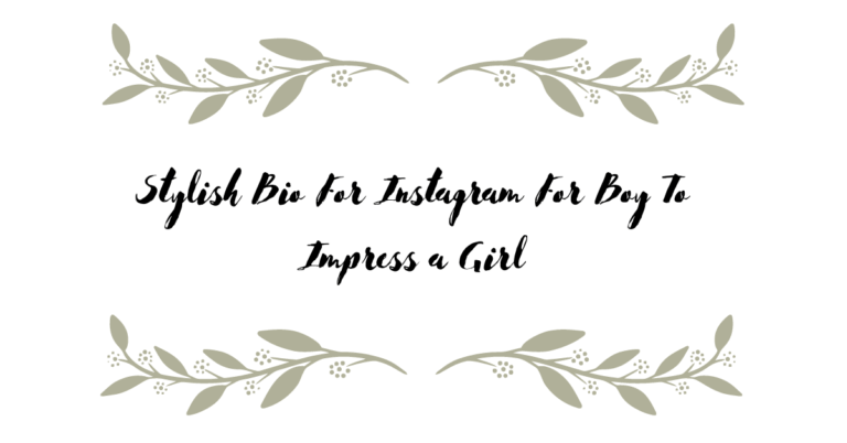 Stylish Bio For Instagram For Boy To Impress a Girl